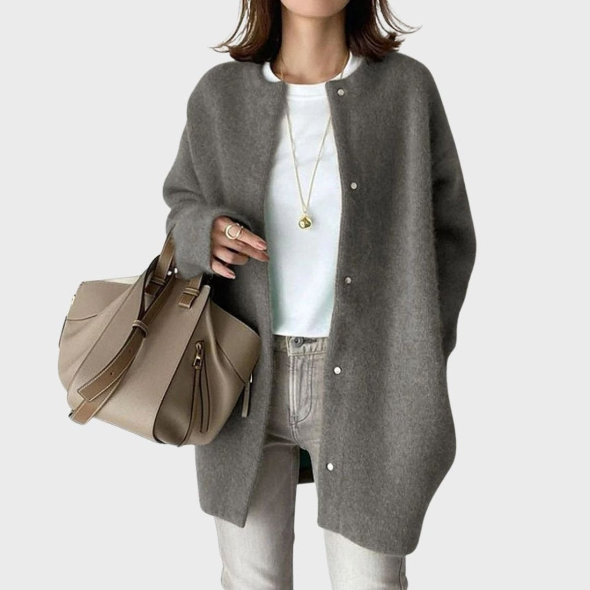 Carmen | Cárdigan de Cachemira Oversize Mujer Botones Presión