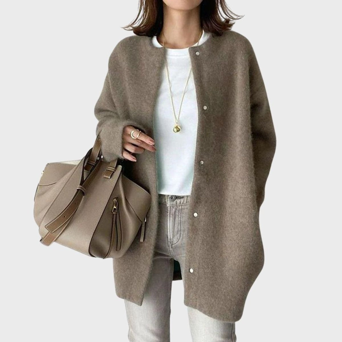 Carmen | Cárdigan de Cachemira Oversize Mujer Botones Presión