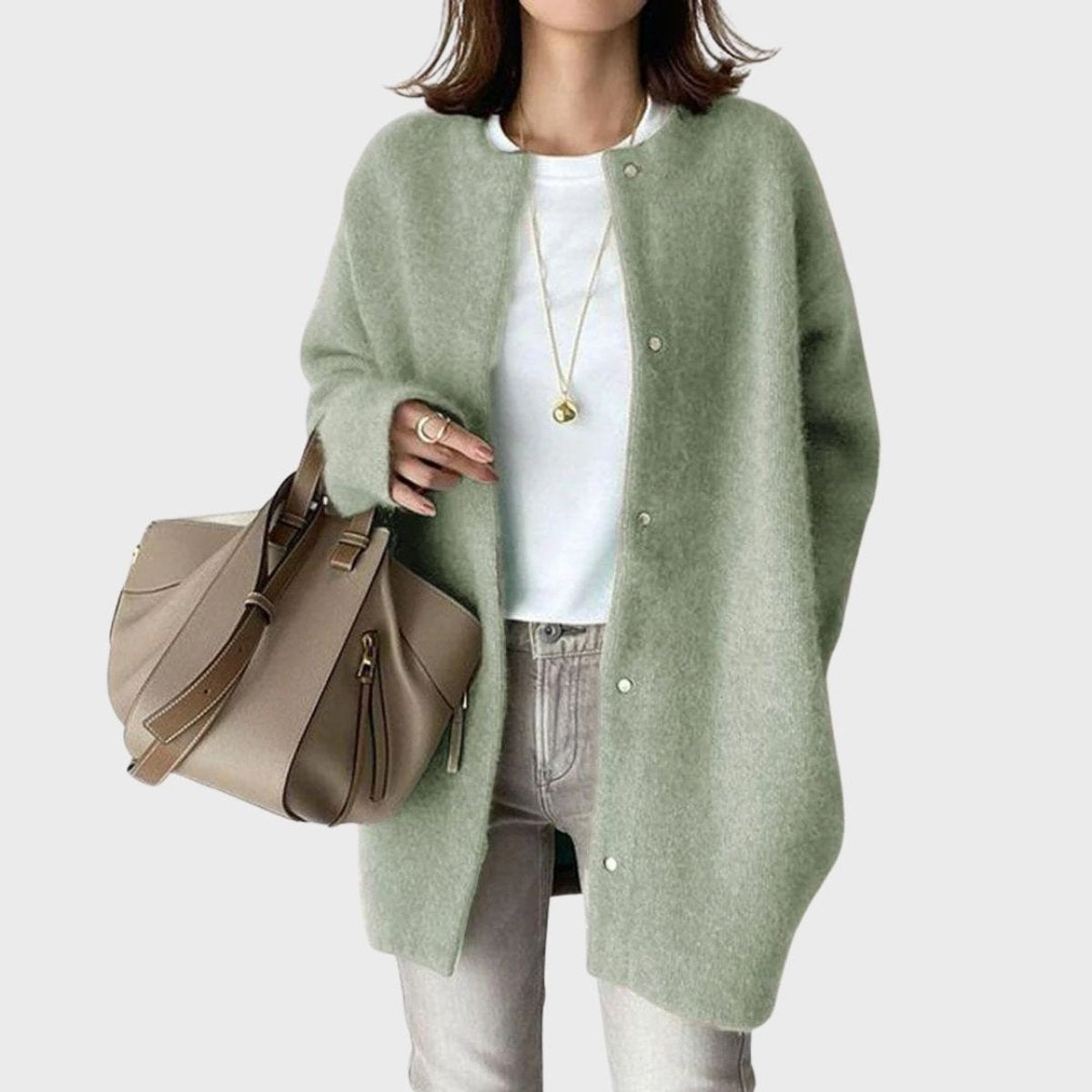 Carmen | Cárdigan de Cachemira Oversize Mujer Botones Presión