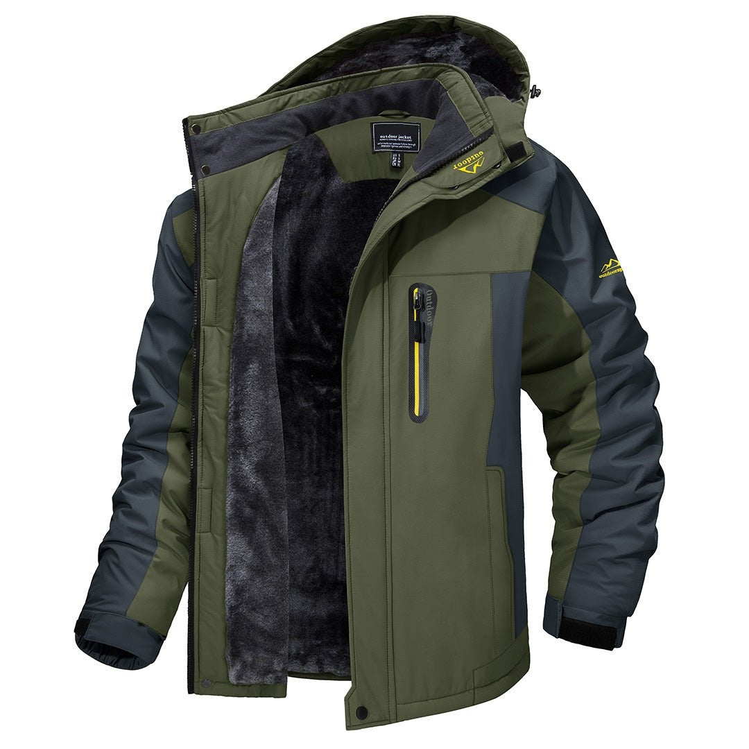 Chaqueta Softshell Impermeable con Forro Polar y Capucha para Hombre