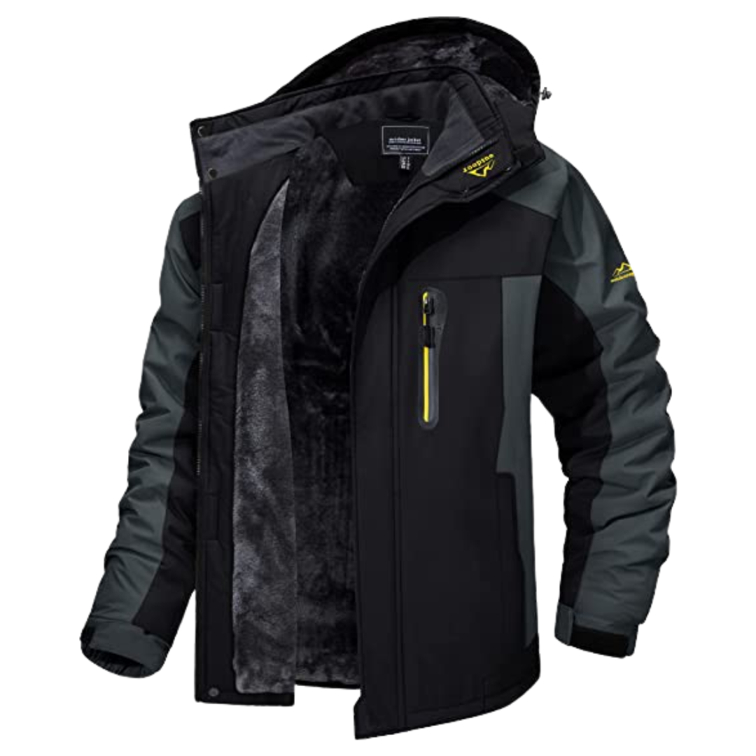 Chaqueta Softshell Impermeable con Forro Polar y Capucha para Hombre
