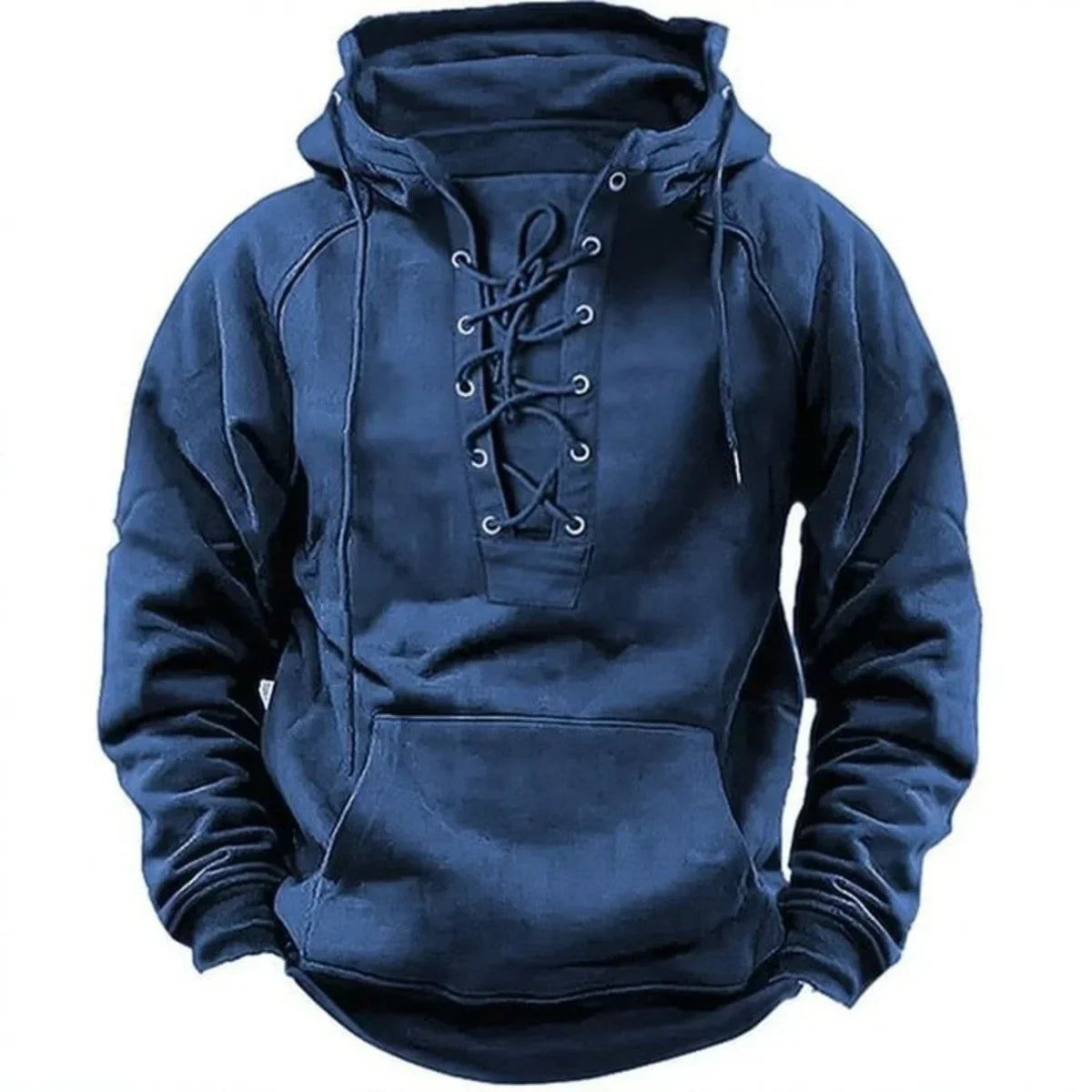 Sudadera Oversize con Capucha, Cordones y Bolsillo Canguro para Hombre