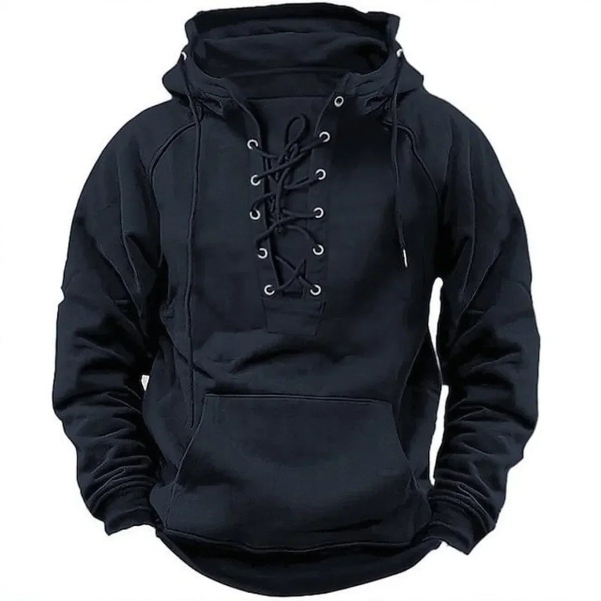 Sudadera Oversize con Capucha, Cordones y Bolsillo Canguro para Hombre