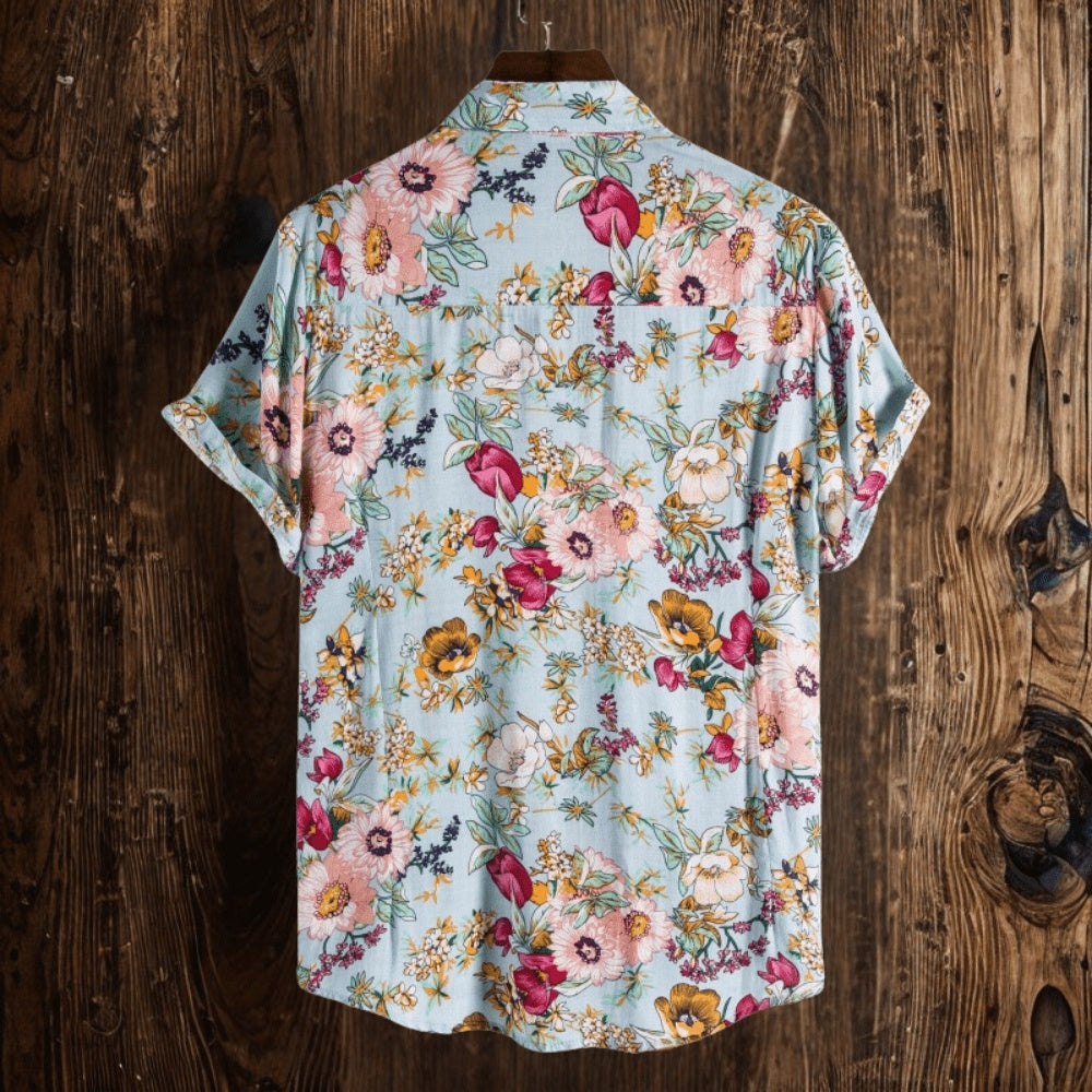 Hawaii Floral | Camisa Hawaiana de Manga Corta Hombre Estampada Floral