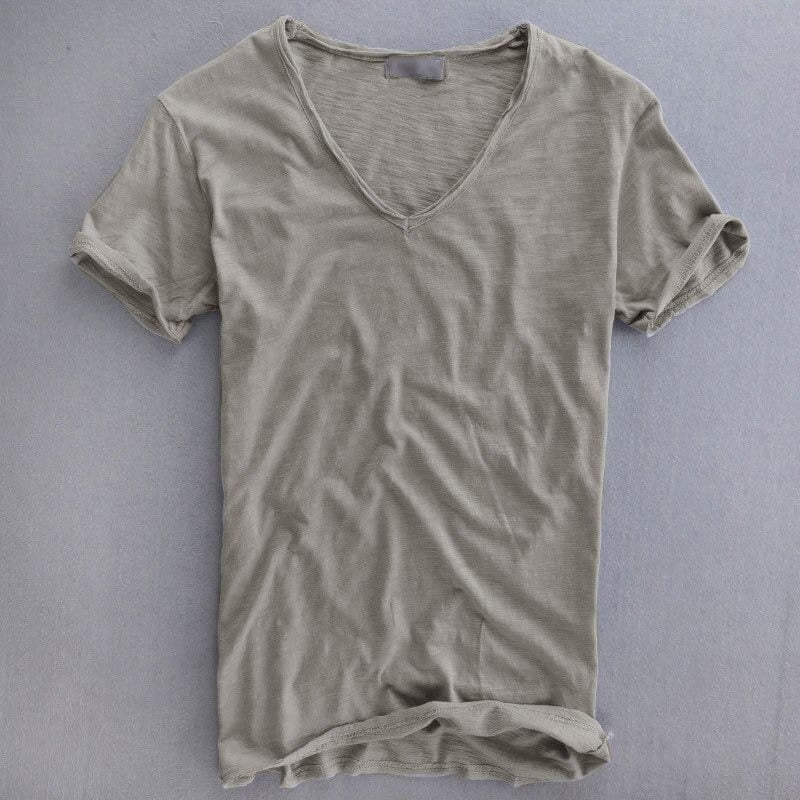 Cuello V Slim | Camiseta Cuello V Slim Fit Hombre Manga Corta