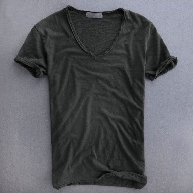 Cuello V Slim | Camiseta Cuello V Slim Fit Hombre Manga Corta