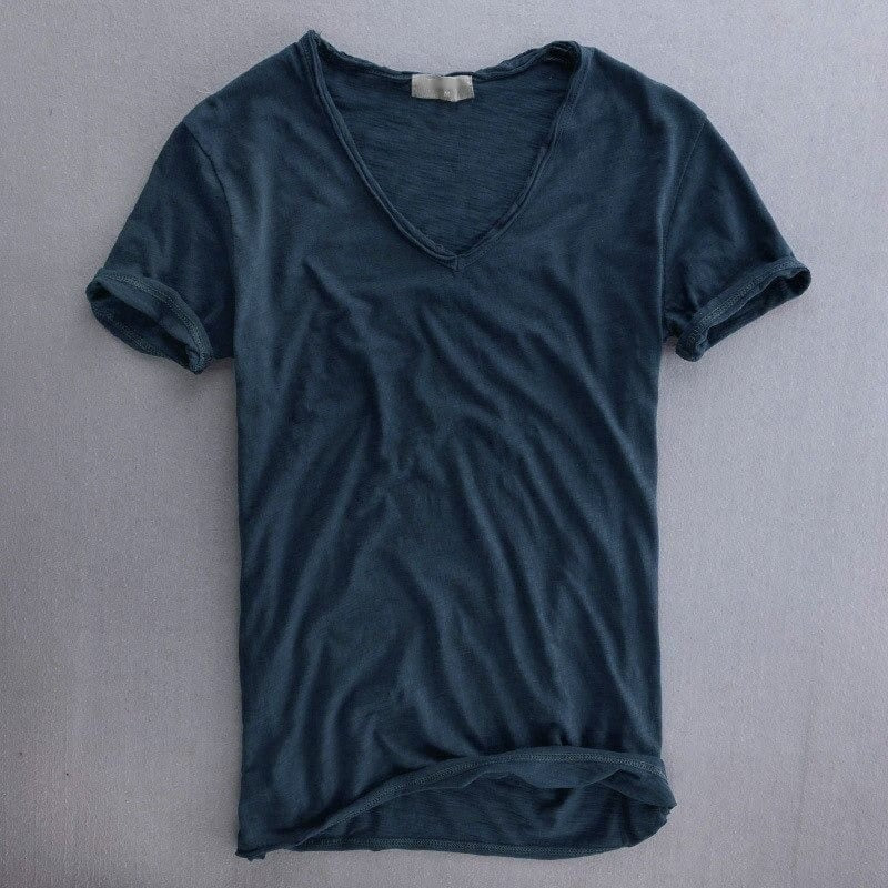 Cuello V Slim | Camiseta Cuello V Slim Fit Hombre Manga Corta