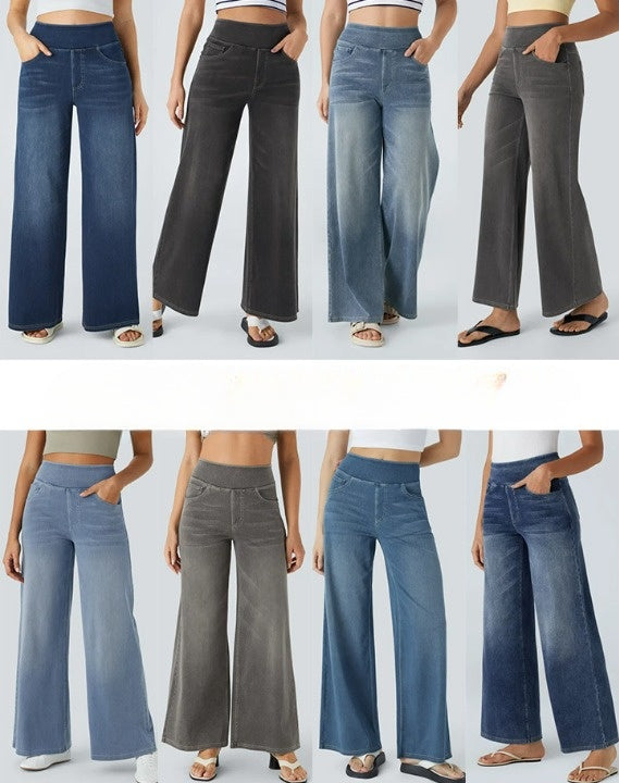 Laia Mujer Jeans Wide Leg de Cintura Alta Pierna Ancha