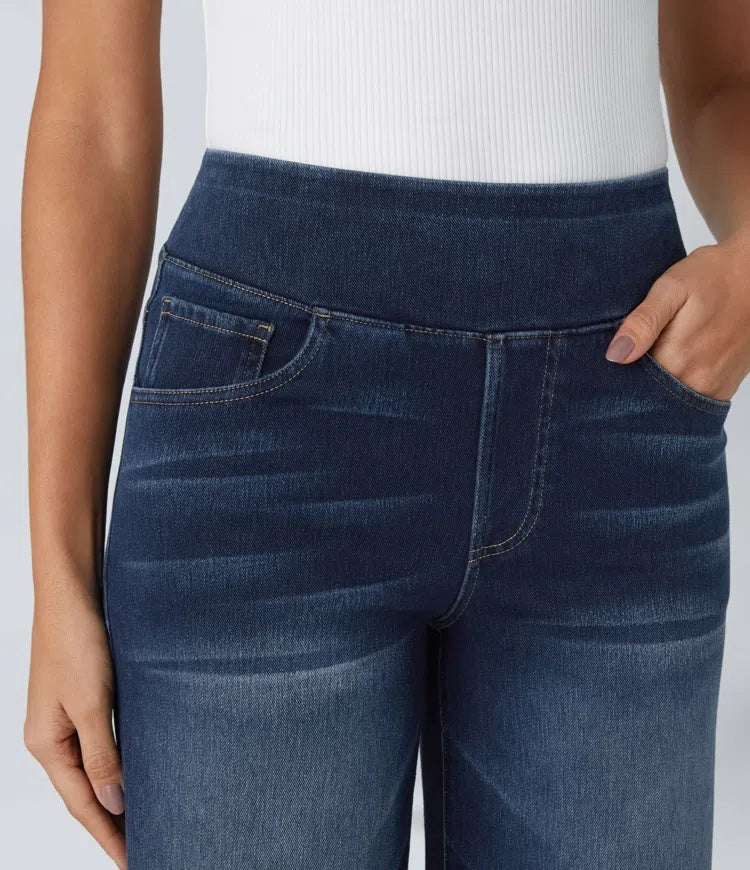 Laia Mujer Jeans Wide Leg de Cintura Alta Pierna Ancha