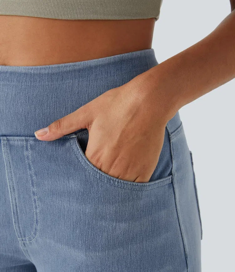 Laia Mujer Jeans Wide Leg de Cintura Alta Pierna Ancha