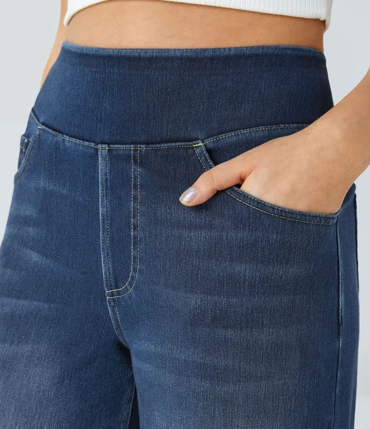 Laia Mujer Jeans Wide Leg de Cintura Alta Pierna Ancha
