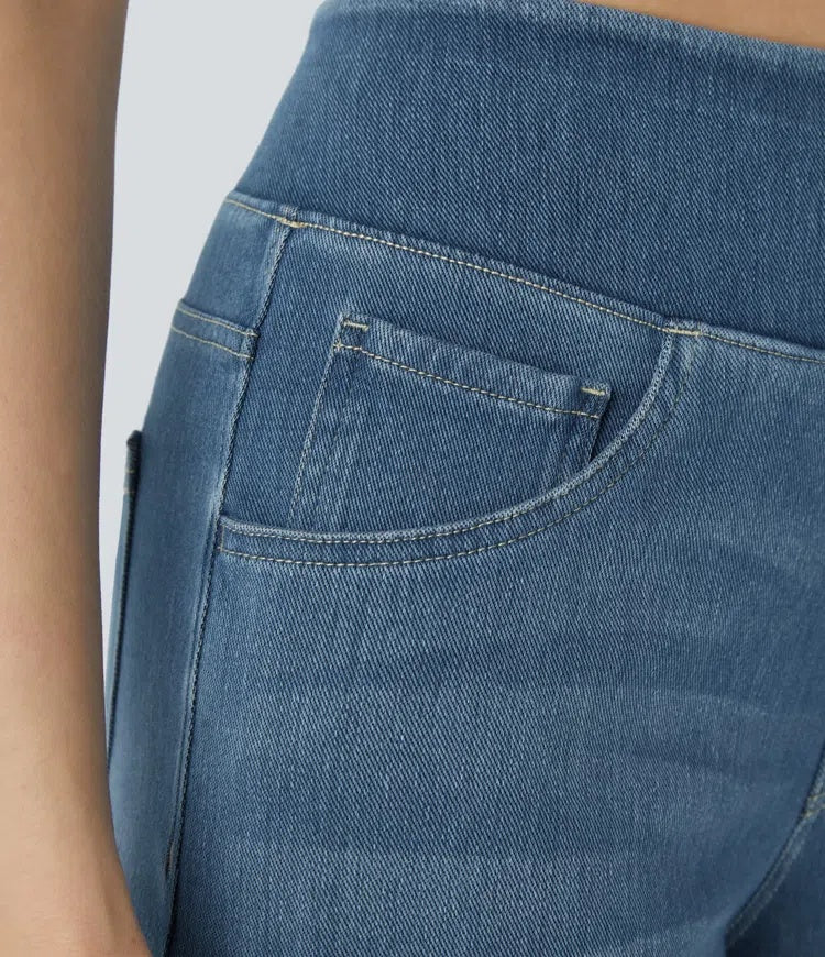 Laia Mujer Jeans Wide Leg de Cintura Alta Pierna Ancha