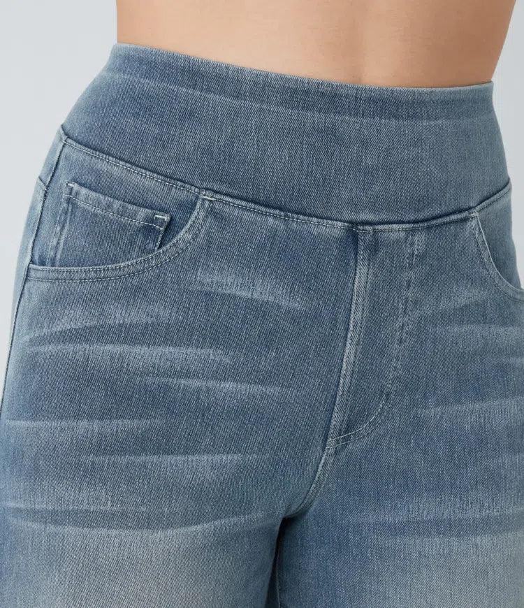 Laia Mujer Jeans Wide Leg de Cintura Alta Pierna Ancha