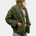 Chaqueta Acolchada Bomber Cuello Mao para Mujer