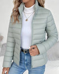 Chaqueta Acolchada Puffer Cuello Alto para Mujer