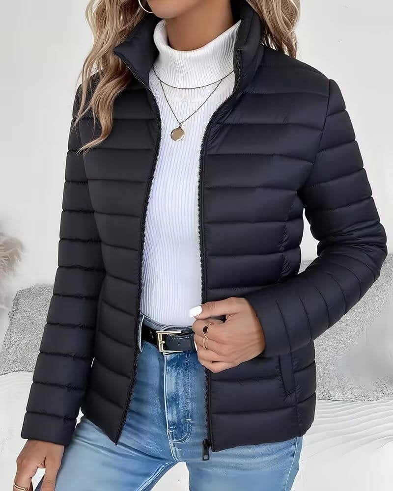 Chaqueta Acolchada Puffer Cuello Alto para Mujer