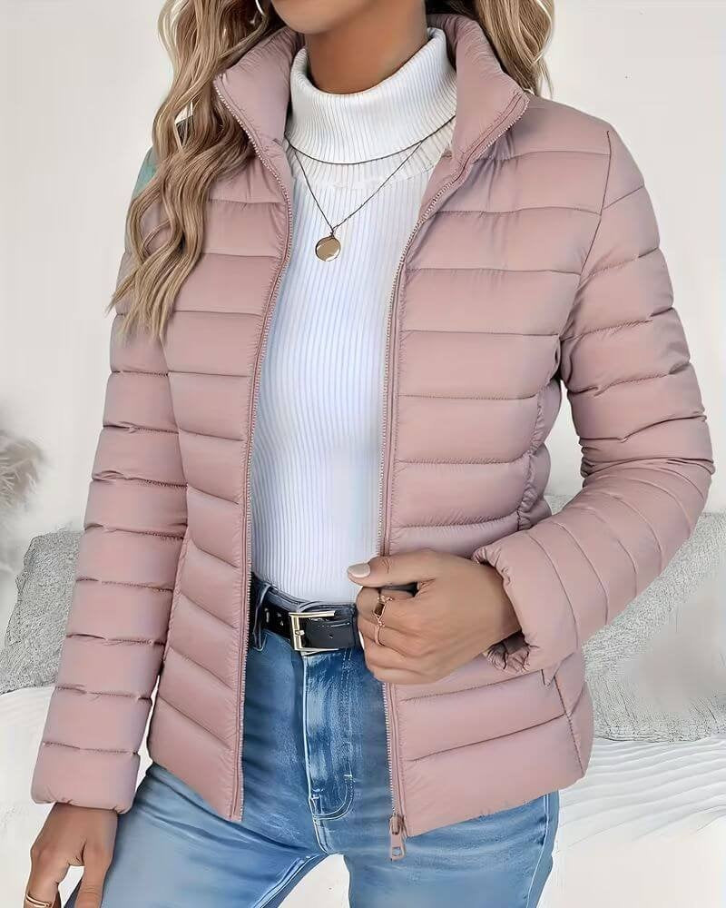 Chaqueta Acolchada Puffer Cuello Alto para Mujer
