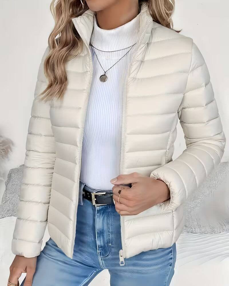 Chaqueta Acolchada Puffer Cuello Alto para Mujer