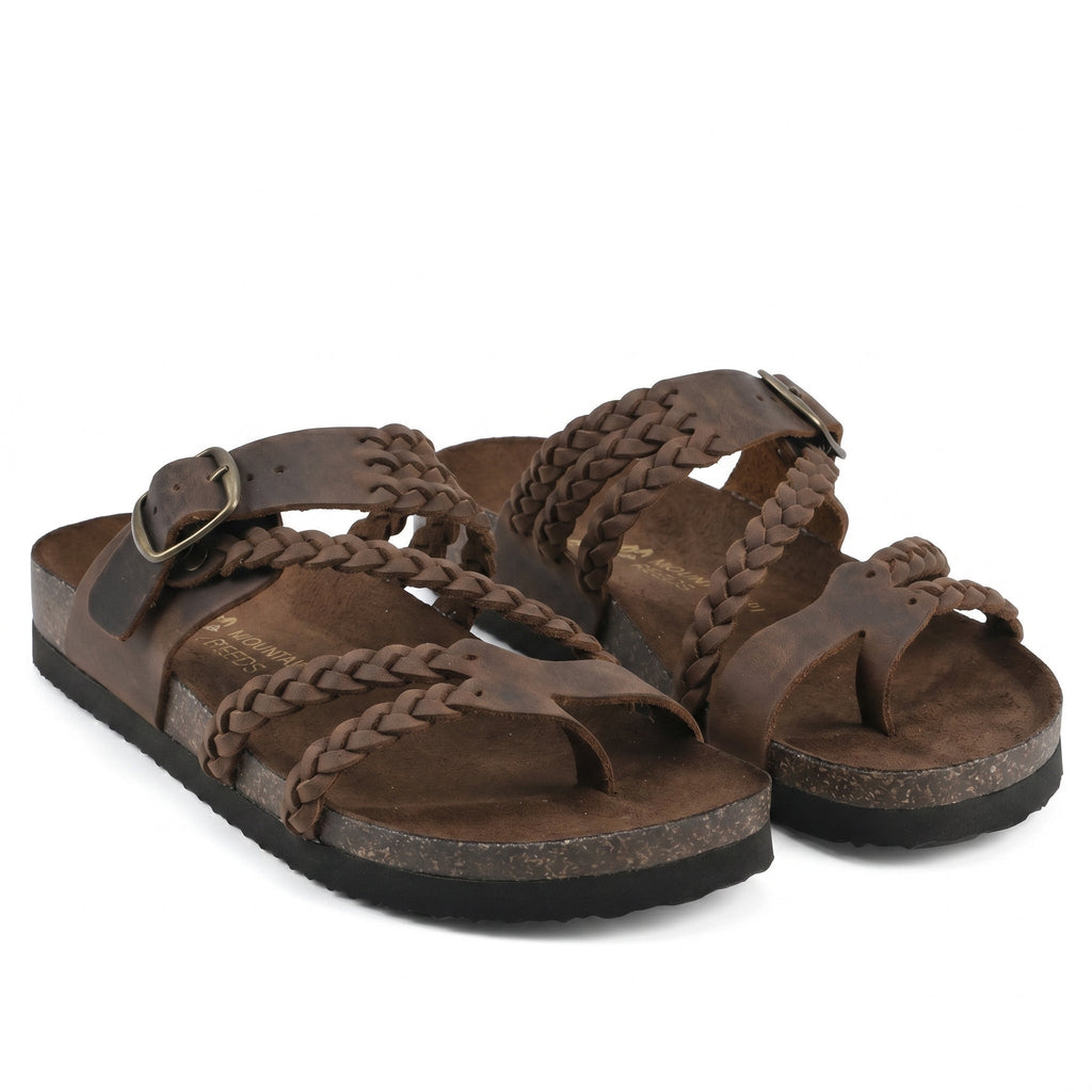 Sandalias Planas Trenzadas con Hebilla Ajustable para Mujer