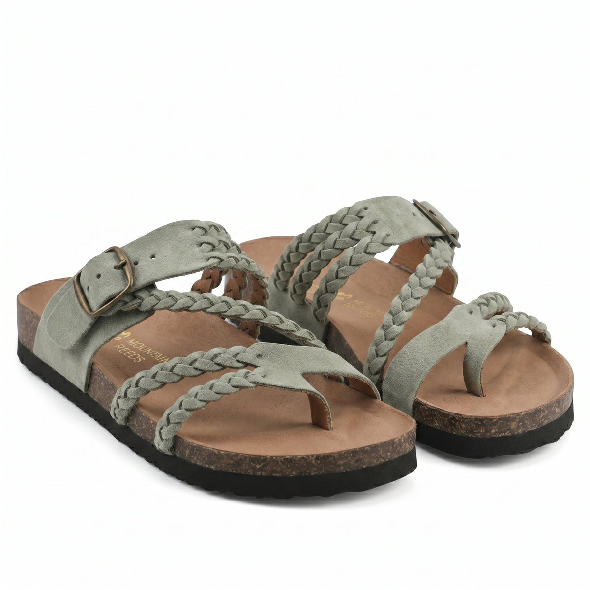 Sandalias Planas Trenzadas con Hebilla Ajustable para Mujer