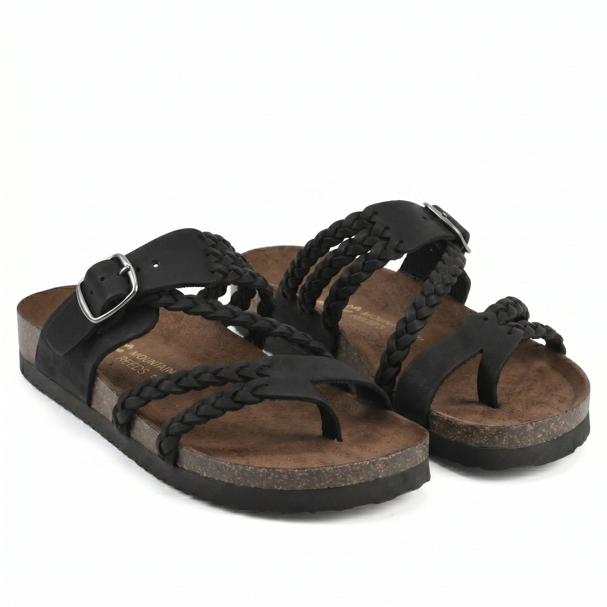 Sandalias Planas Trenzadas con Hebilla Ajustable para Mujer