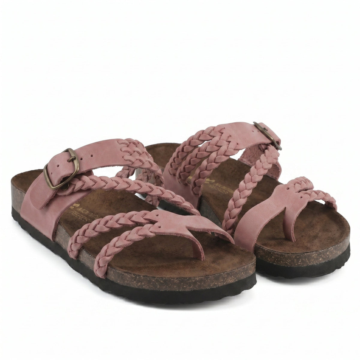 Sandalias Planas Trenzadas con Hebilla Ajustable para Mujer