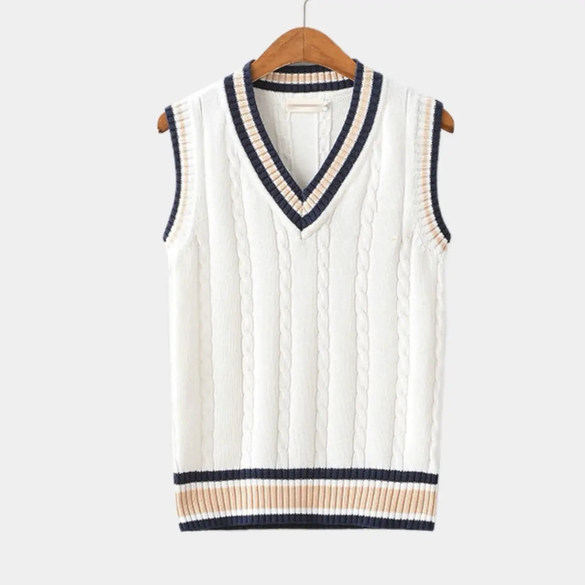 Ismael | Gilet de Punto Cable Knit Hombre Cuello en V
