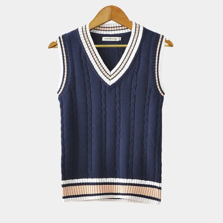 Ismael | Gilet de Punto Cable Knit Hombre Cuello en V
