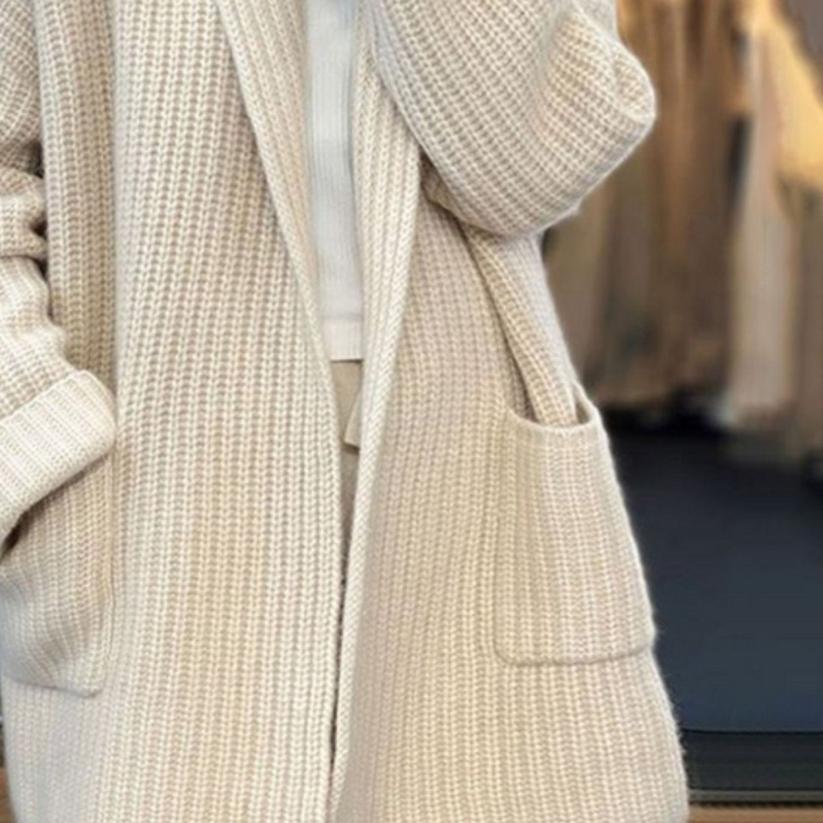 Inma | Cárdigan de Punto Oversize Mujer Manga Larga Bolsillos