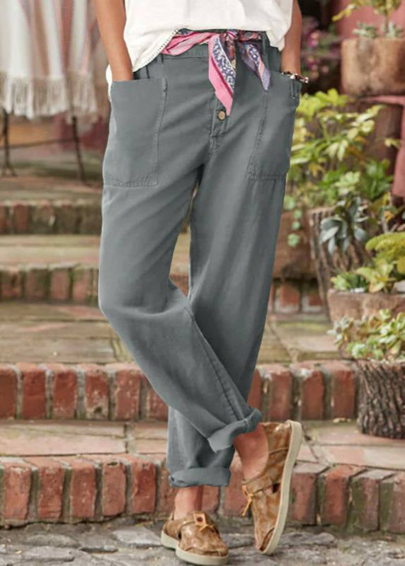 Lorena Mujer Pantalón Chino Casual Bolsillos Delanteros
