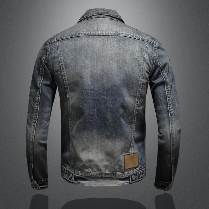 Chaqueta Vaquera Vintage Multibolsillos para Hombre