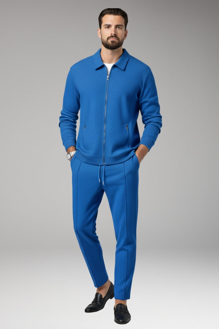 Marcos  Hombre Conjunto Chándal Deportivo Textura Waffle Cremallera