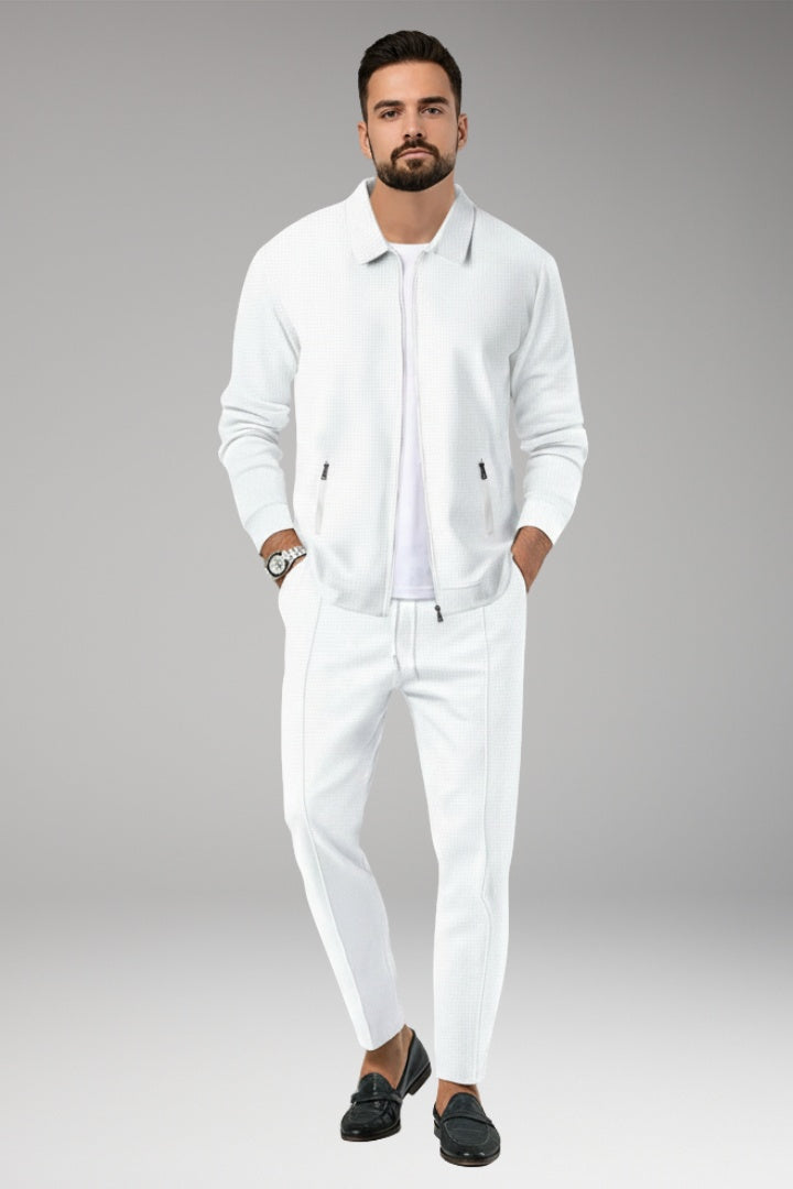 Marcos  Hombre Conjunto Chándal Deportivo Textura Waffle Cremallera