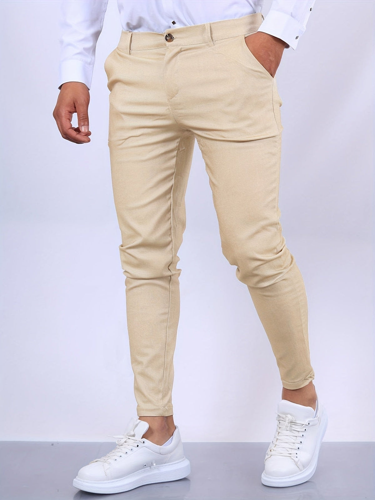 Pantalón Chino Slim Fit Cintura Elástica para Hombre