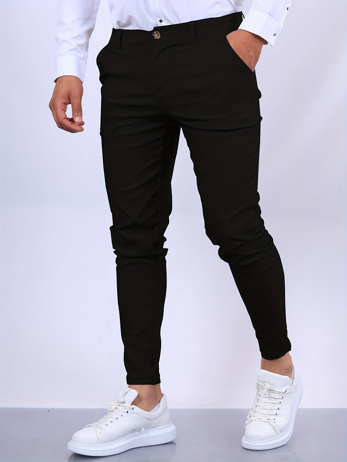 Pantalón Chino Slim Fit Cintura Elástica para Hombre