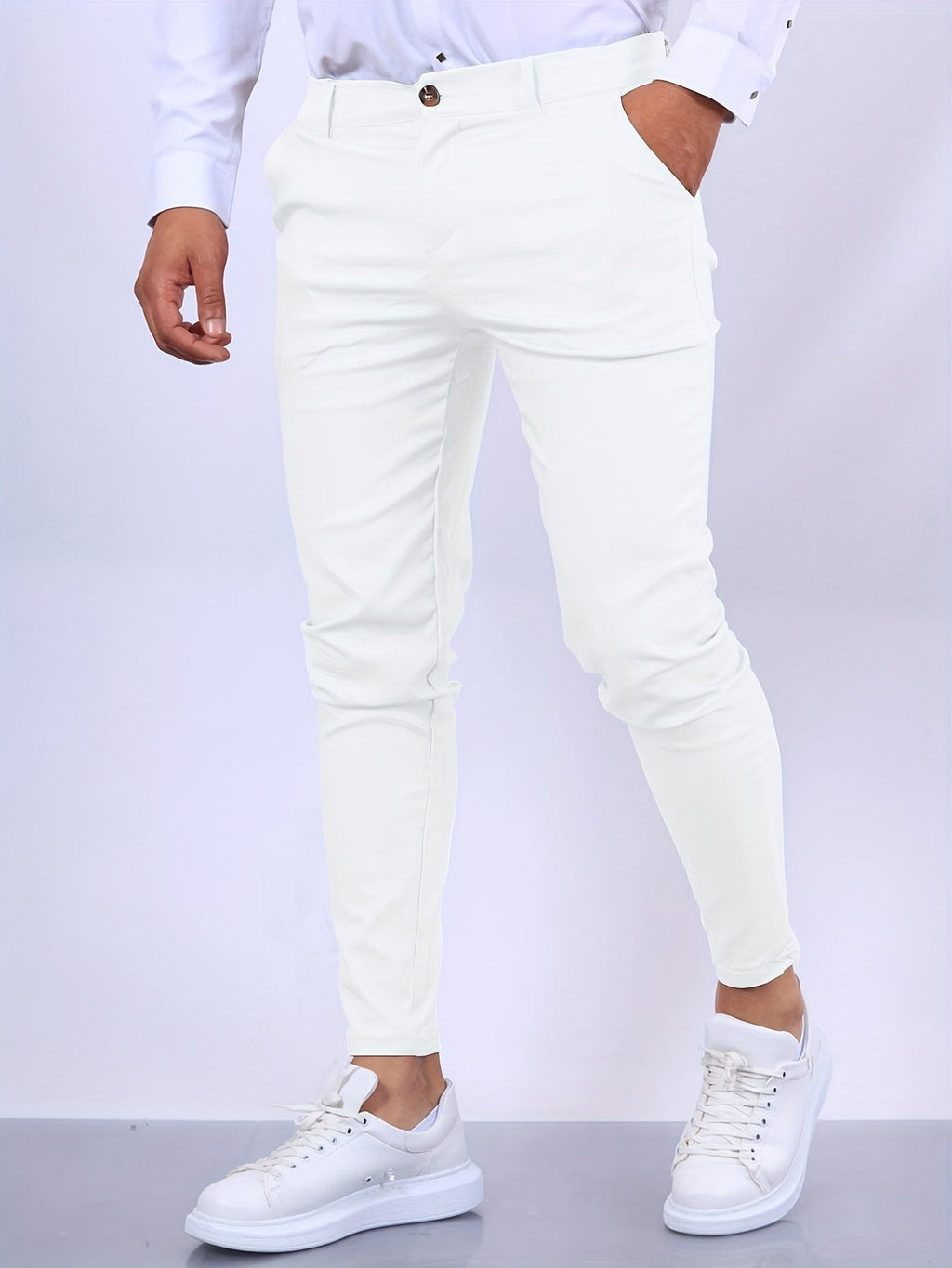 Pantalón Chino Slim Fit Cintura Elástica para Hombre