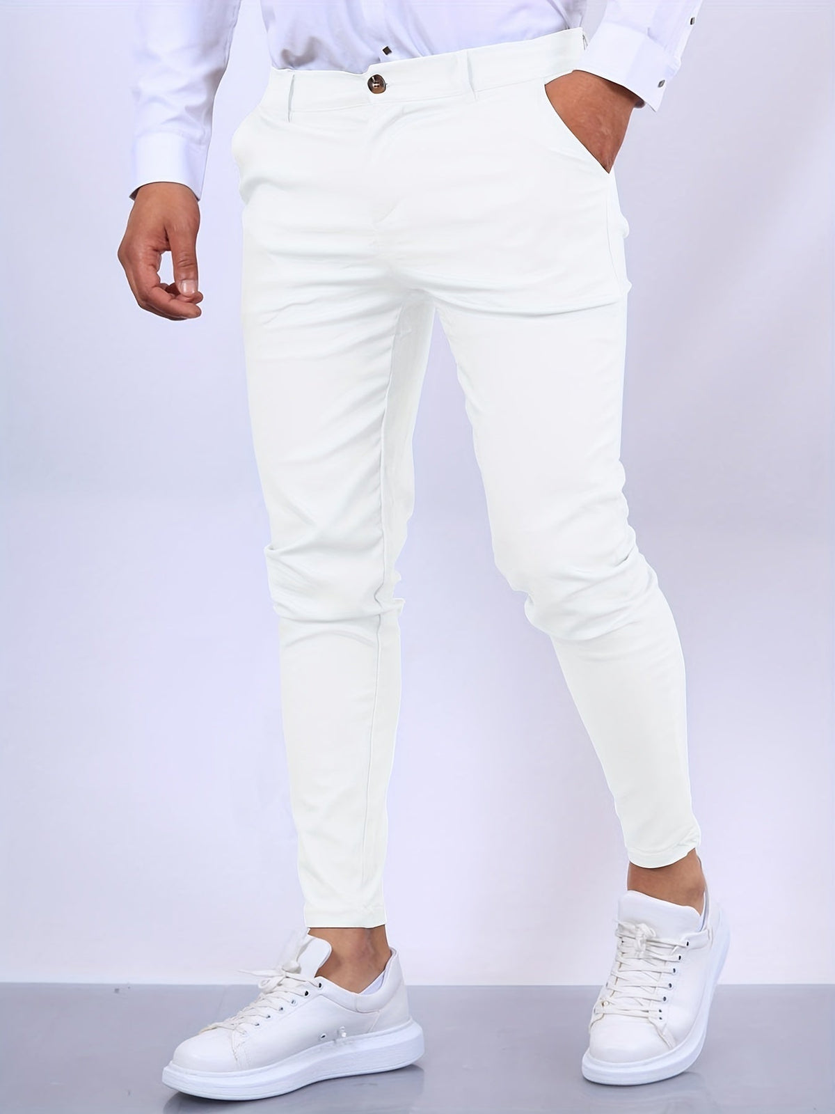 Pantalón Chino Slim Fit Cintura Elástica para Hombre