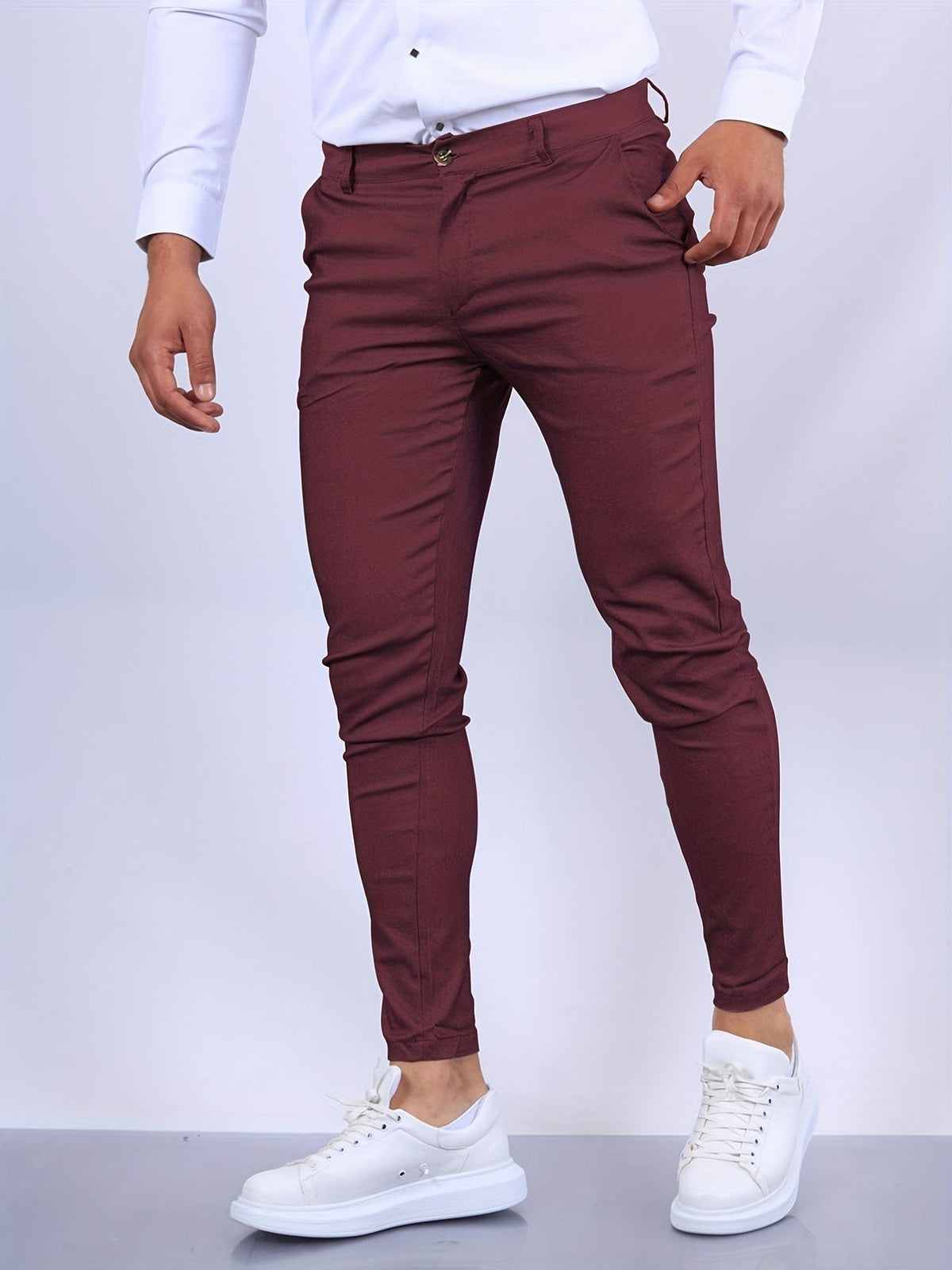 Pantalón Chino Slim Fit Cintura Elástica para Hombre