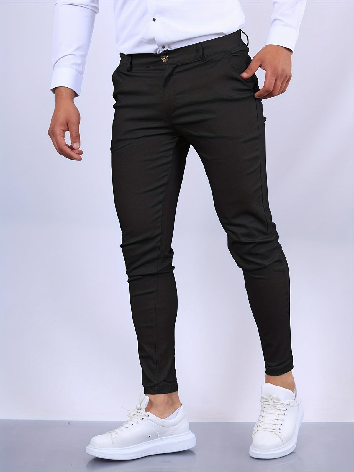 Pantalón Chino Slim Fit Cintura Elástica para Hombre