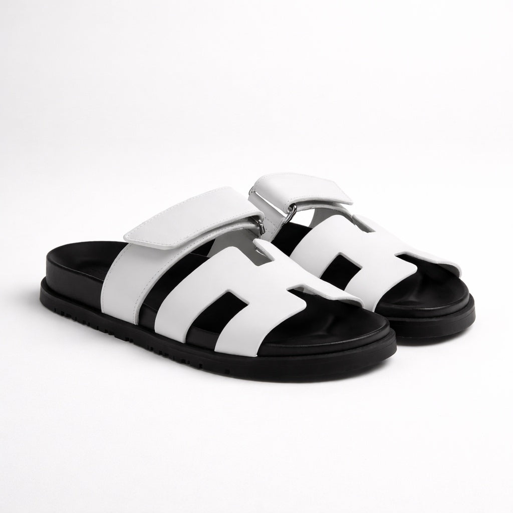 Marcos | Sandalias de Cuero con Velcro y Suela Antideslizante para Hombre