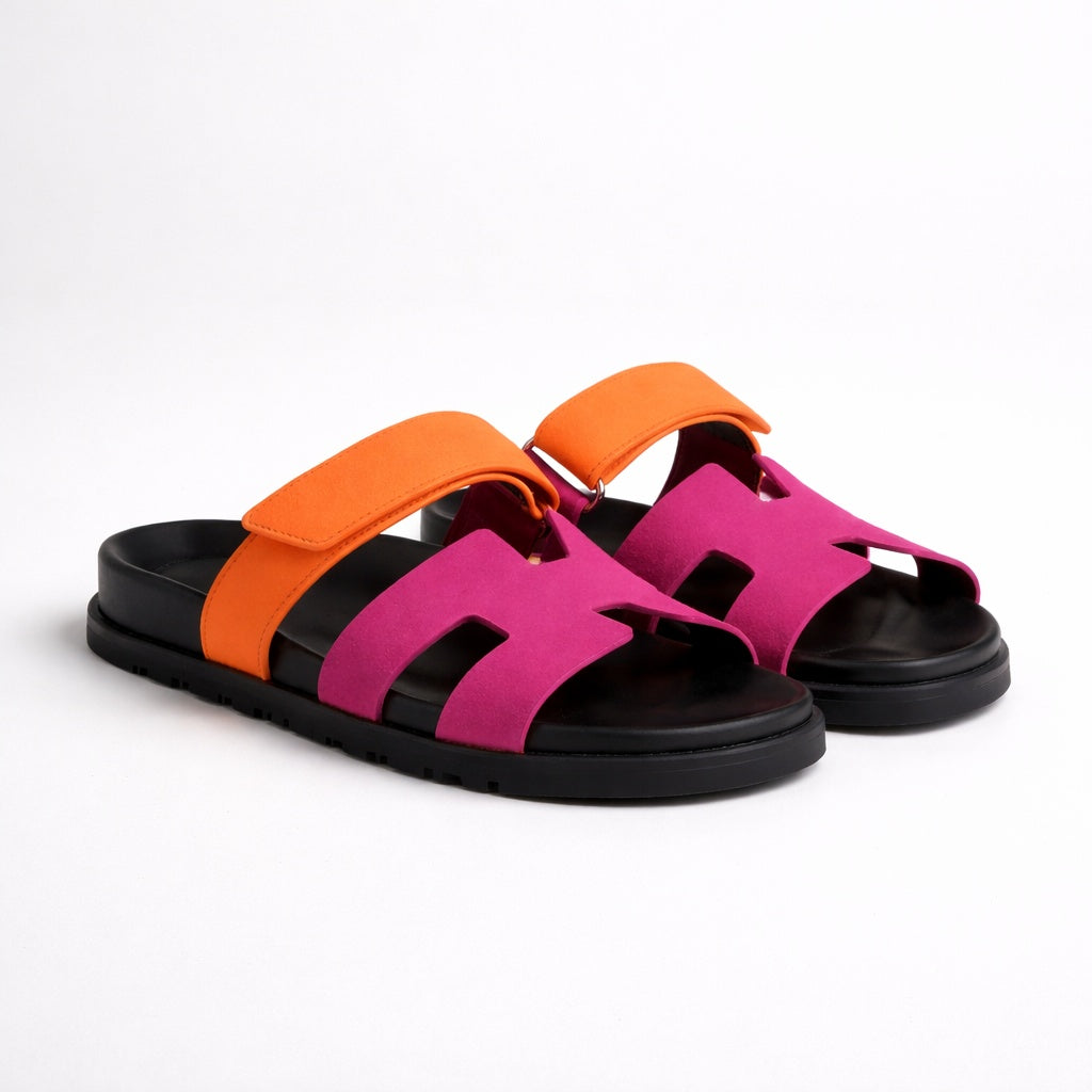Marcos | Sandalias de Cuero con Velcro y Suela Antideslizante para Hombre