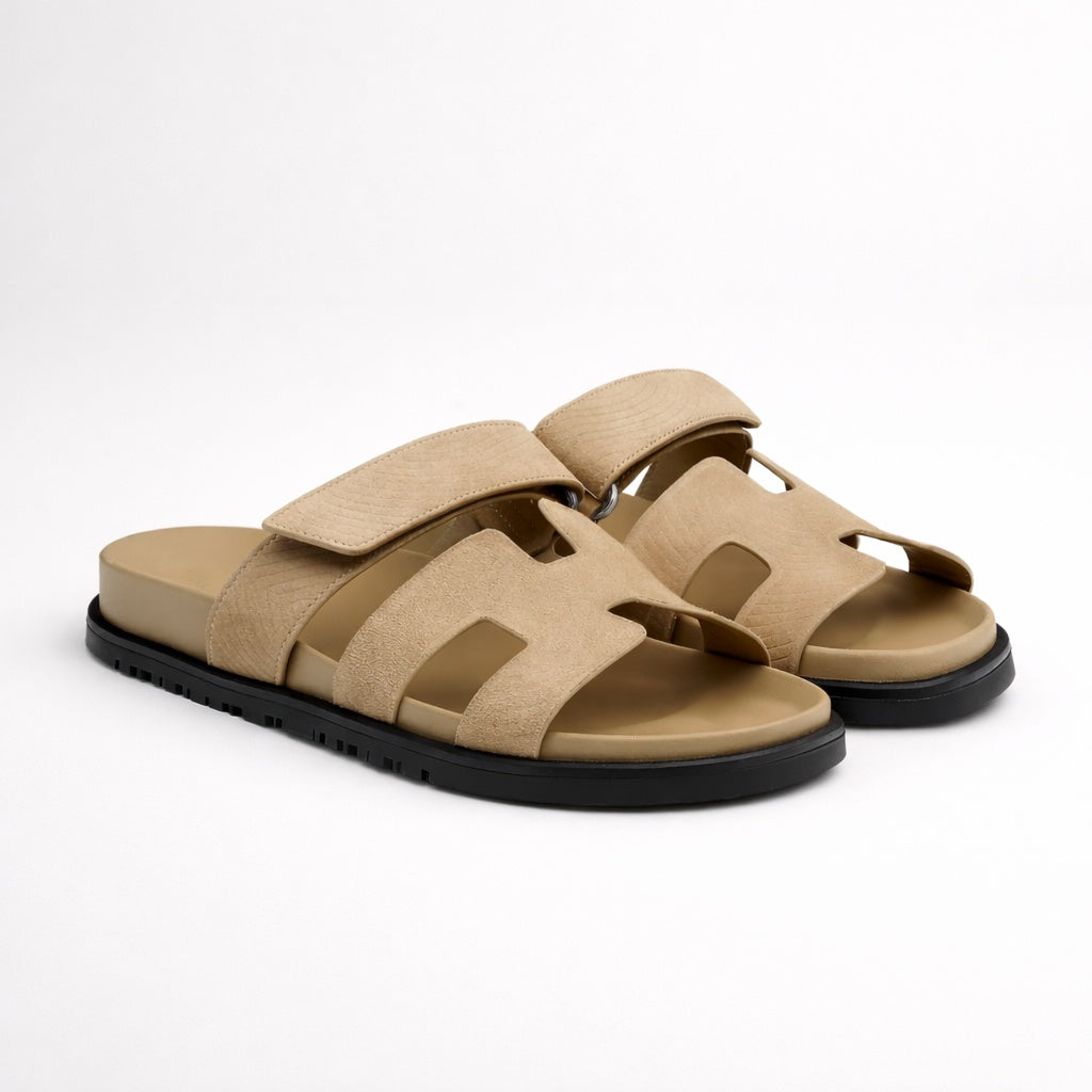 Marcos | Sandalias de Cuero con Velcro Suela Antideslizante para Hombre Edición Verano