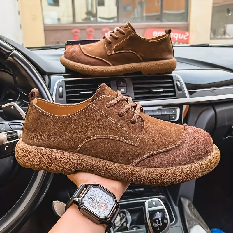 Marcos | Zapatos Derby de Ante con Cordones y Suela Gruesa para Hombre