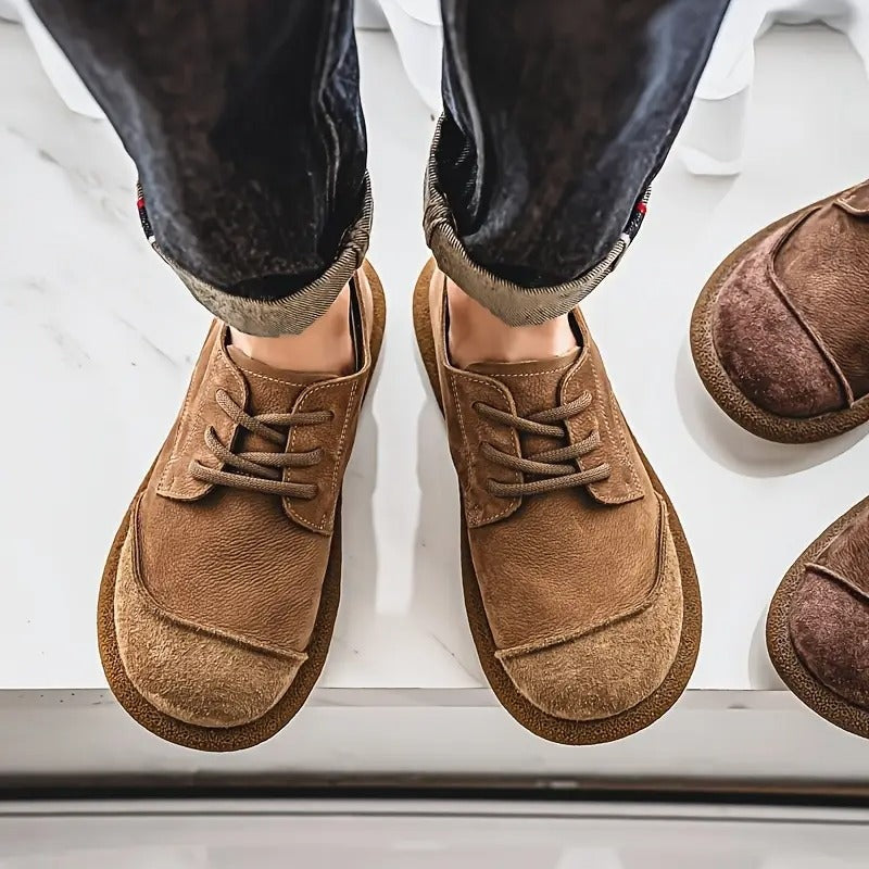 Marcos | Zapatos Derby de Ante con Cordones y Suela Gruesa para Hombre