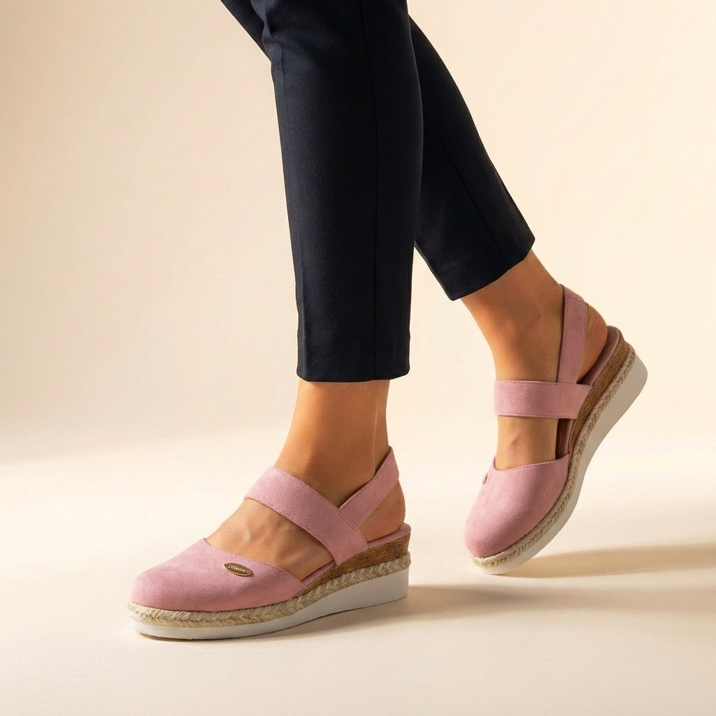 Sandalias de Cuña Espadrille Slingback con Elástico para Mujer