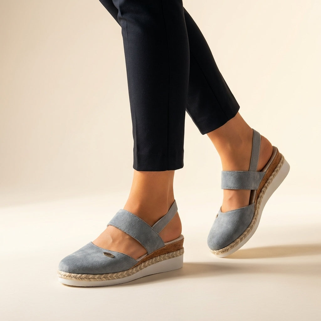 Sandalias de Cuña Espadrille Slingback con Elástico para Mujer