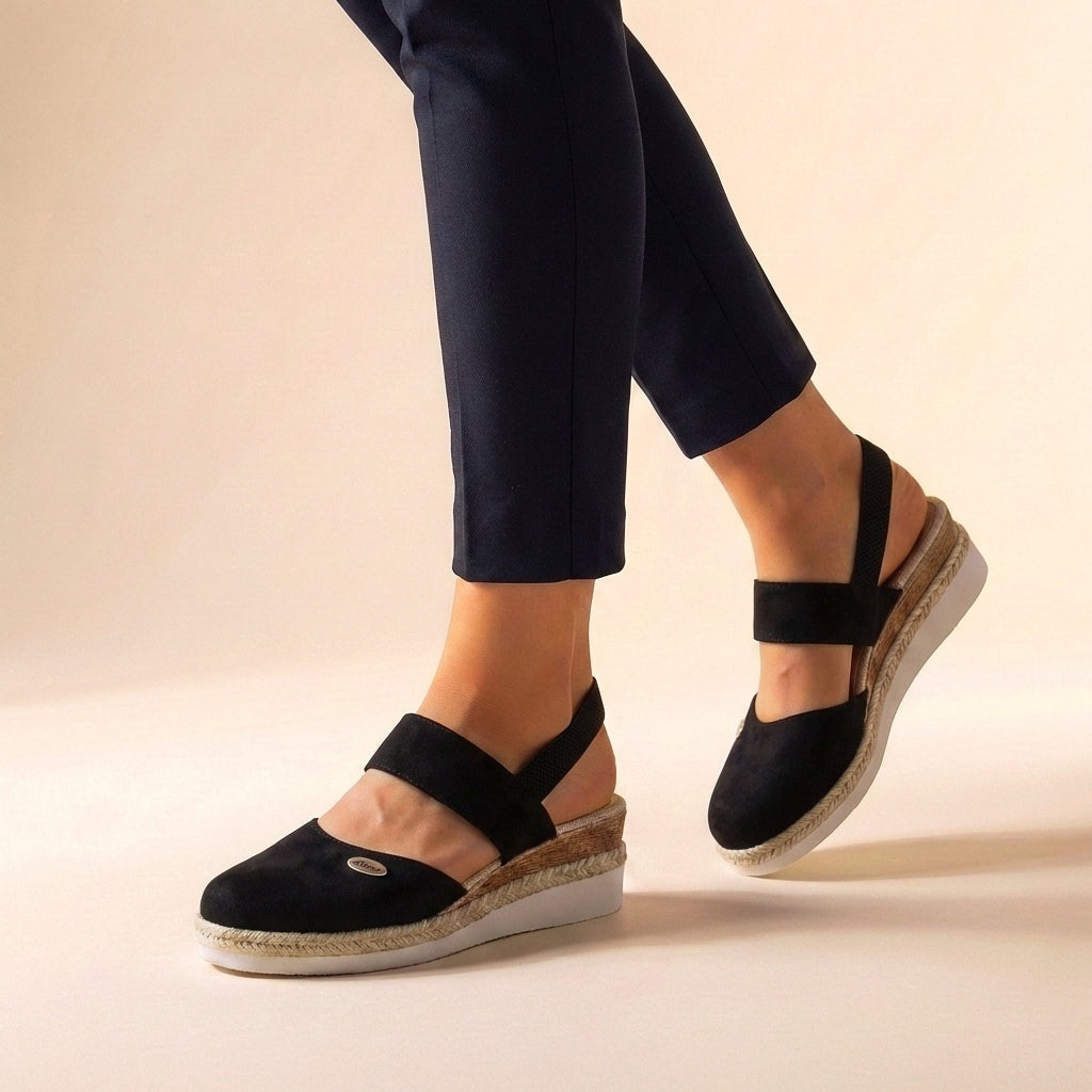 Sandalias de Cuña Espadrille Slingback con Elástico para Mujer