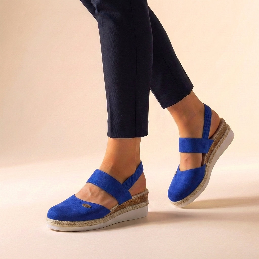 Sandalias de Cuña Espadrille Slingback con Elástico para Mujer