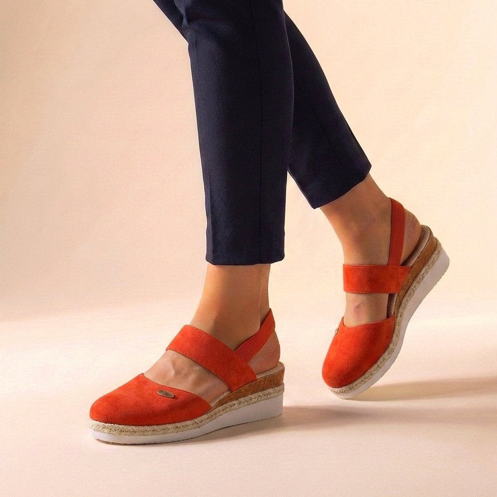 Sandalias de Cuña Espadrille Slingback con Elástico para Mujer