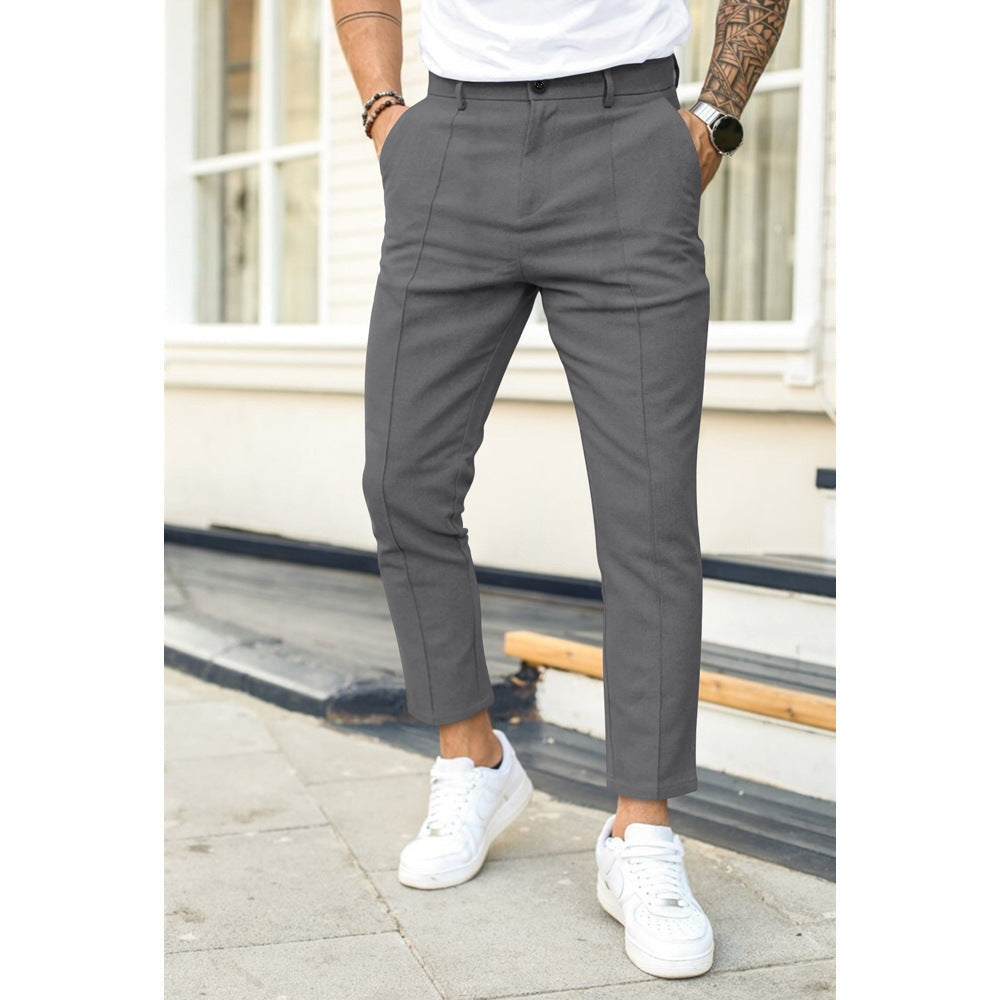 Pantalón Chino Recto Tobillero de Oficina para Hombre